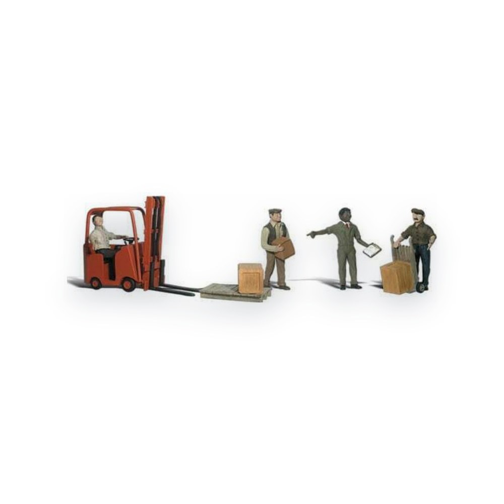 Woodland Scenics O Scale Figures, Workers with Forklift