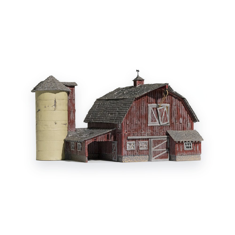 Woodland Scenics HO Scale Old Weathered Barn, Built-Up