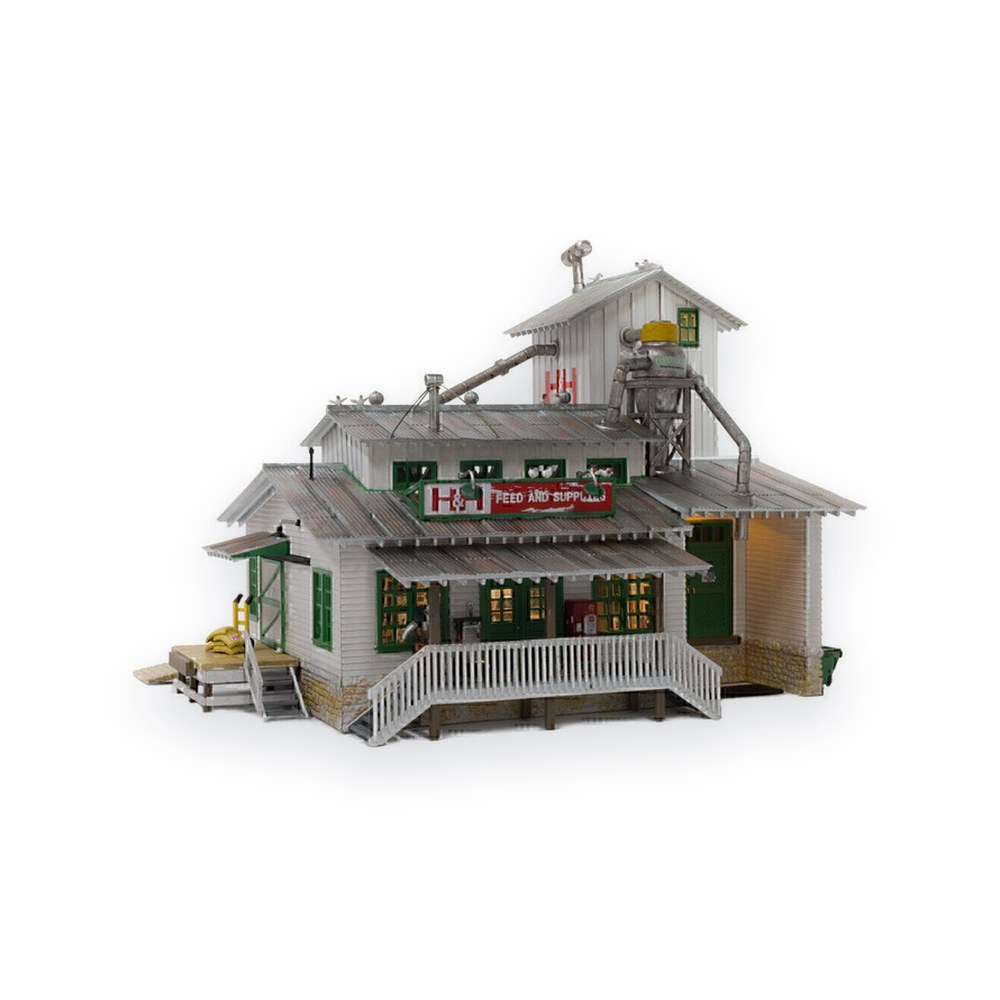 Woodland Scenics HO Scale H & H Feed Mill, Built-Up