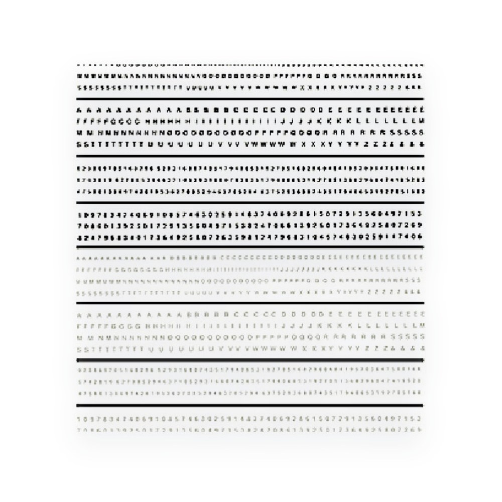 Woodland Scenics Mini Lettering Dry Transfer, Black/White