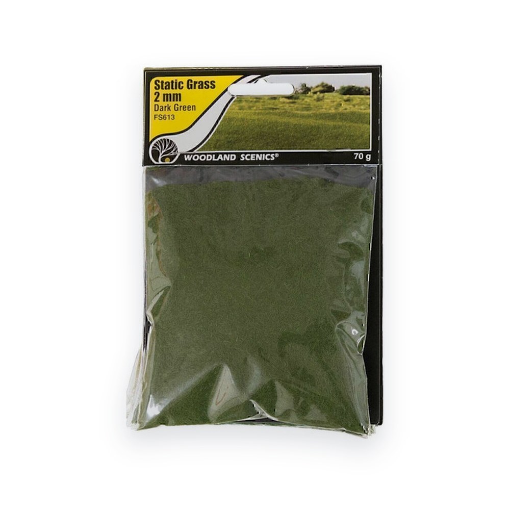 Woodland Scenics Static Grass, Dark Green, 2mm