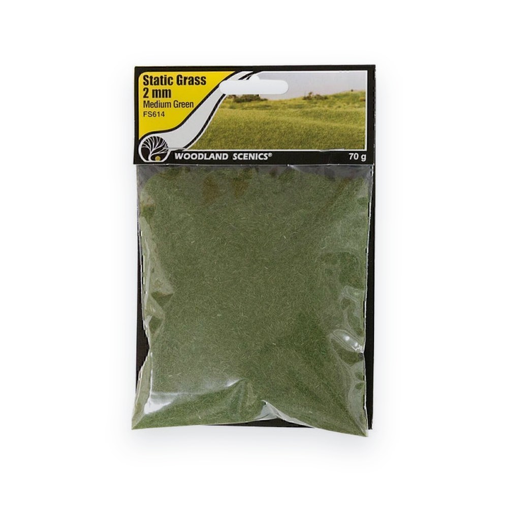 Woodland Scenics Static Grass, Medium Green, 2mm