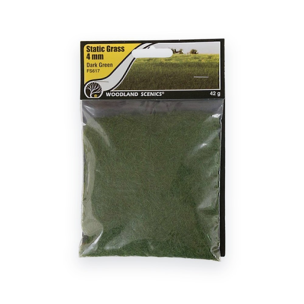 Woodland Scenics Static Grass, Dark Green, 4mm