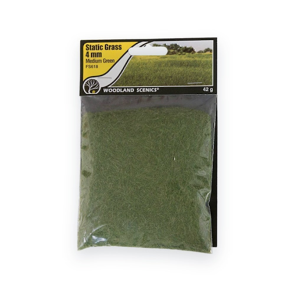 Woodland Scenics Static Grass, Medium Green, 4mm