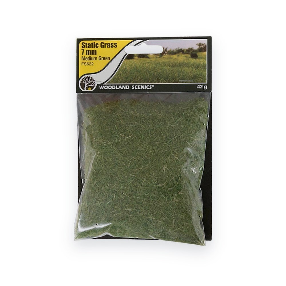 Woodland Scenics Static Grass, Medium Green, 7mm
