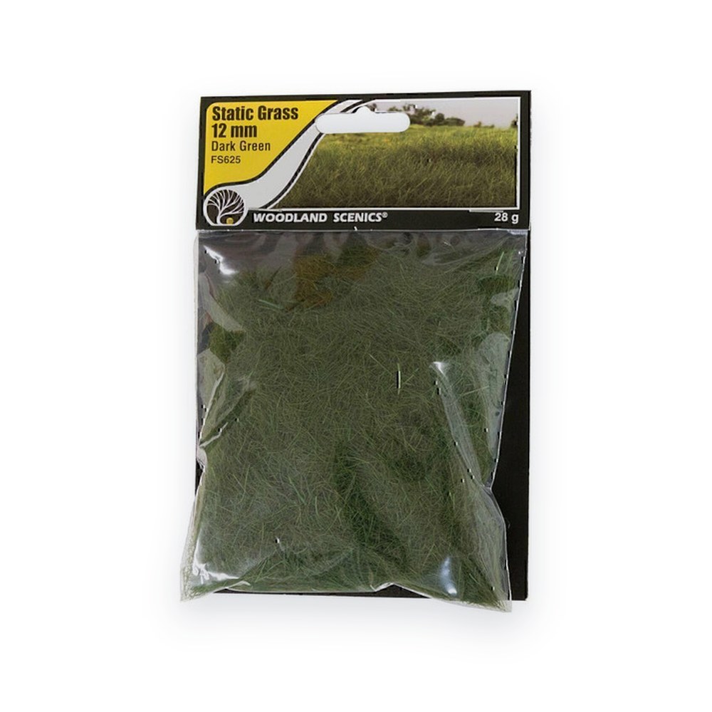 Woodland Scenics Static Grass, Dark Green, 12mm