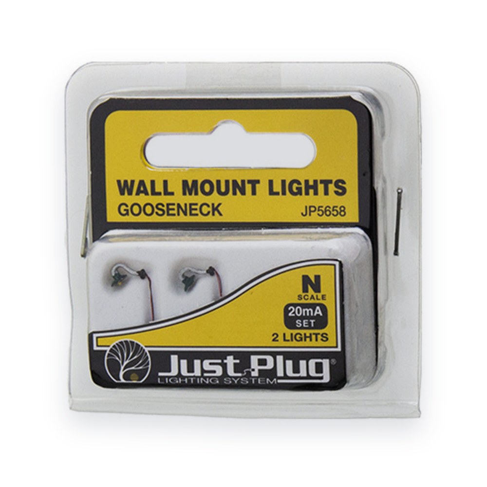 Woodland Scenics Wall Mount Lights, Gooseneck 2, N