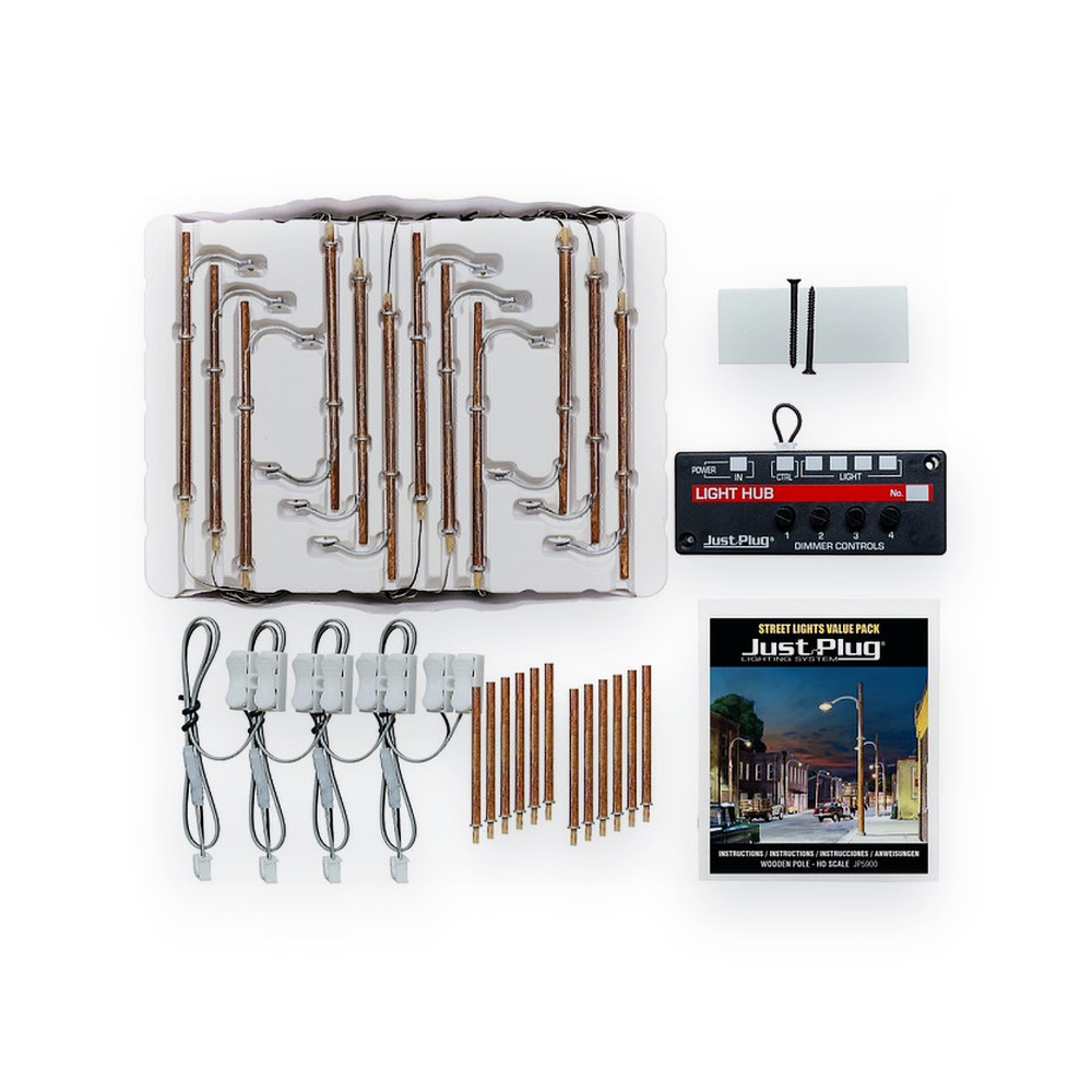 Woodland Scenics HO Scale Wooden Pole, Value Pack
