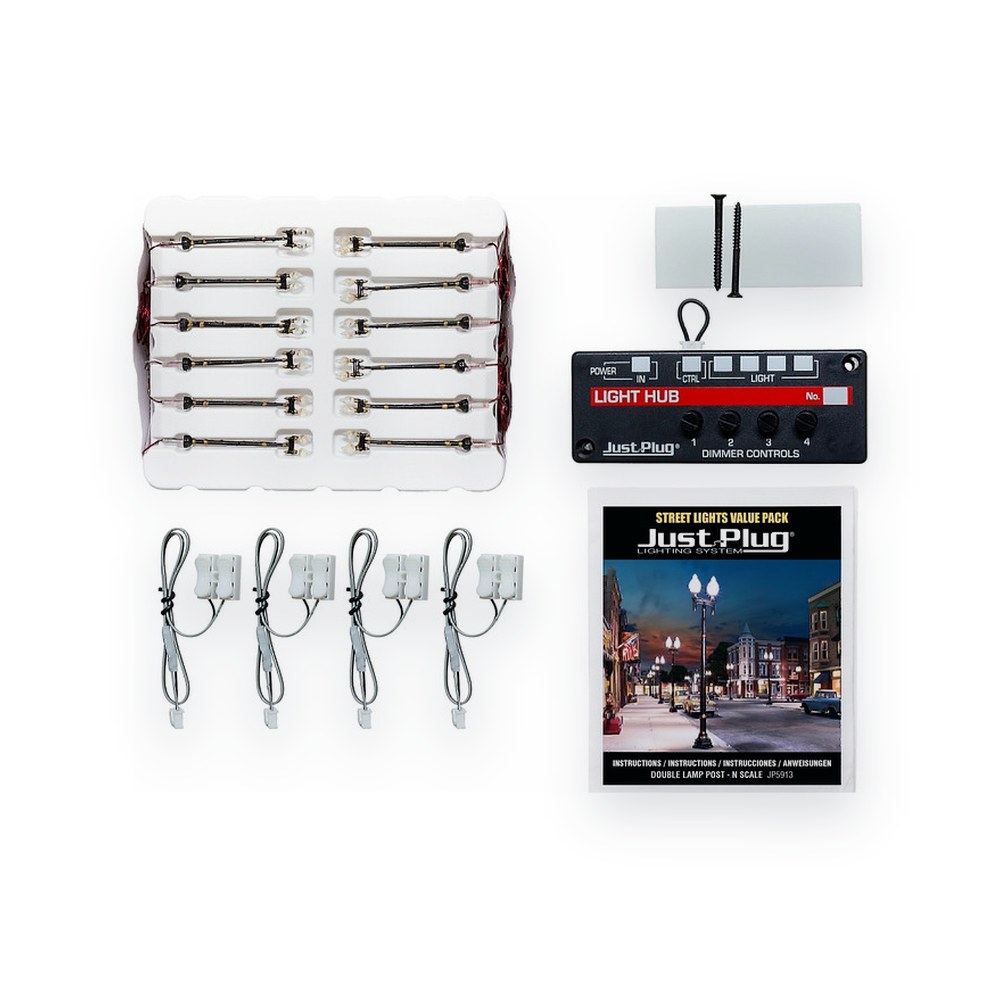 Woodland Scenics N Scale Double Lamp Post, Value Pack