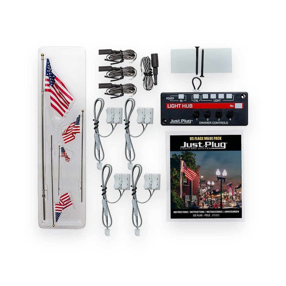 Woodland Scenics Flag Pole, with Spotlight, Value Pack