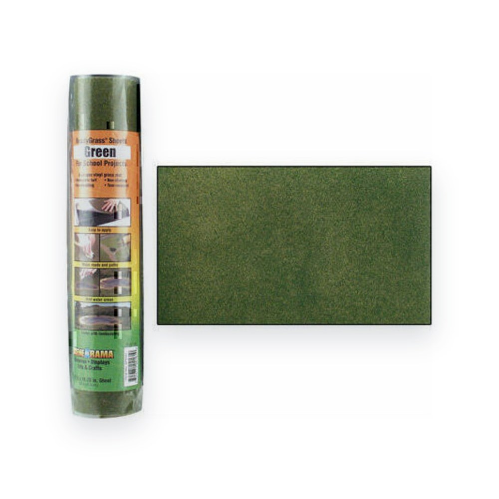 Woodland Scenics Scene-A-Rama Ready Sheet, Green Grass, 10.75x16.25