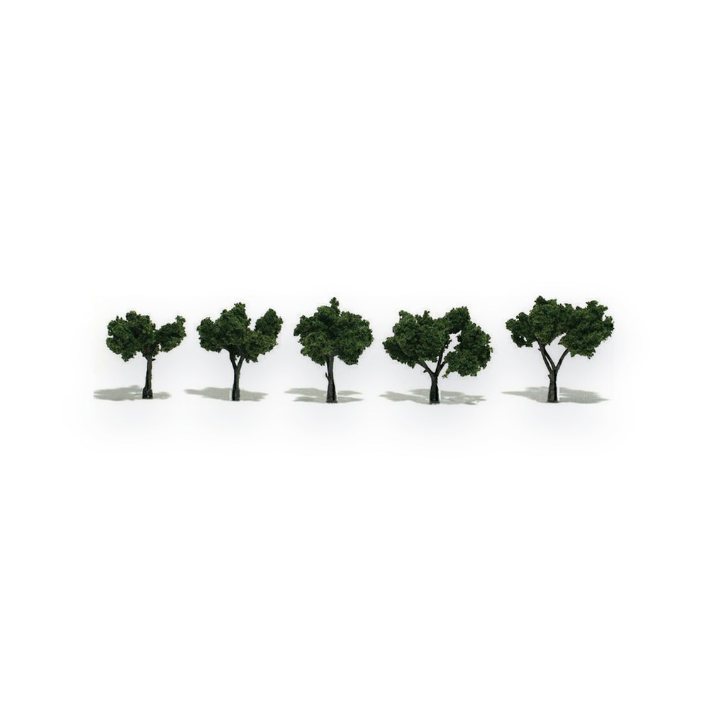 Woodland Scenics Medium Green Pre-Assembled Tree, 1.25-2, 5