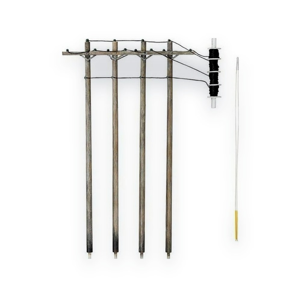 Woodland Scenics Wired Poles, N Scale, Single Crossbar