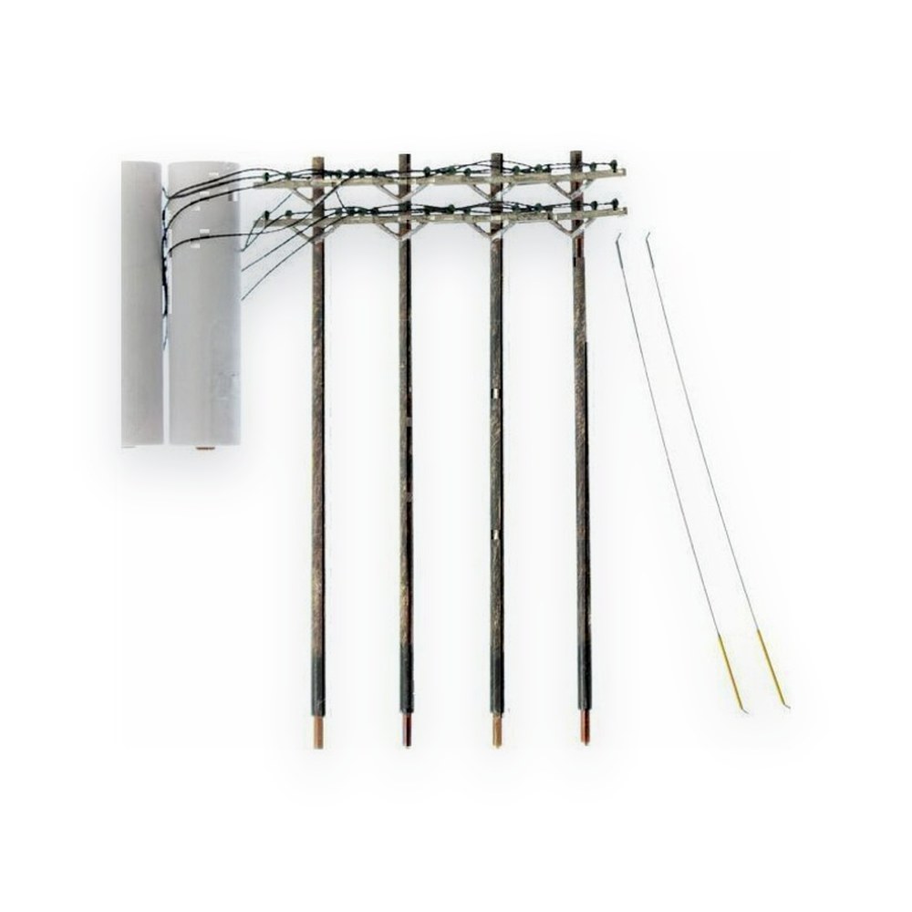 Woodland Scenics Wired Poles, N Scale, Double Crossbar