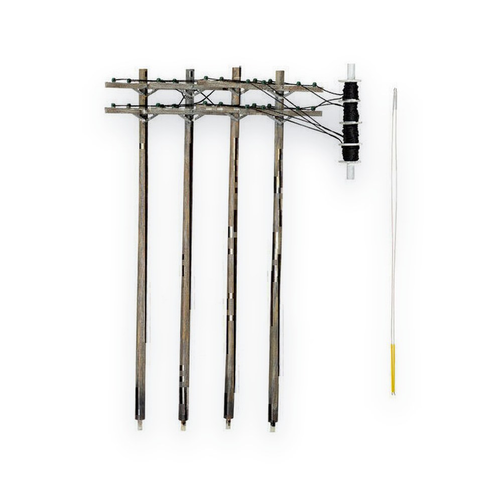 Woodland Scenics Wired Poles, HO Scale, Double Crossbar